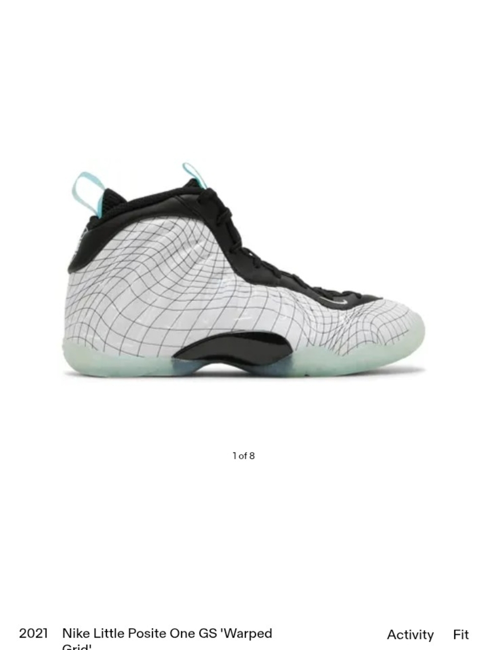 Nike Kids' Little Posite One GS 'Warped Grid' – White/Black